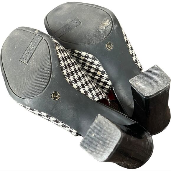 Liz & Co B&W Houndstooth with Ribbon Sling Back Heels Sz 7M - Picture 7 of 10